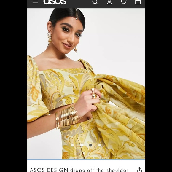 ASOS-drape off the shoulder crop top - Picture 2 of 11